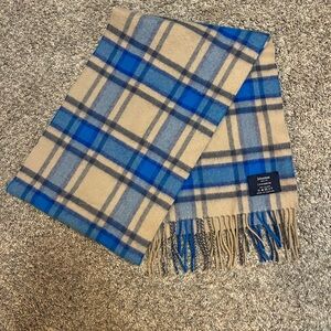 Johnstons of Elgin Blue Plaid Scarf